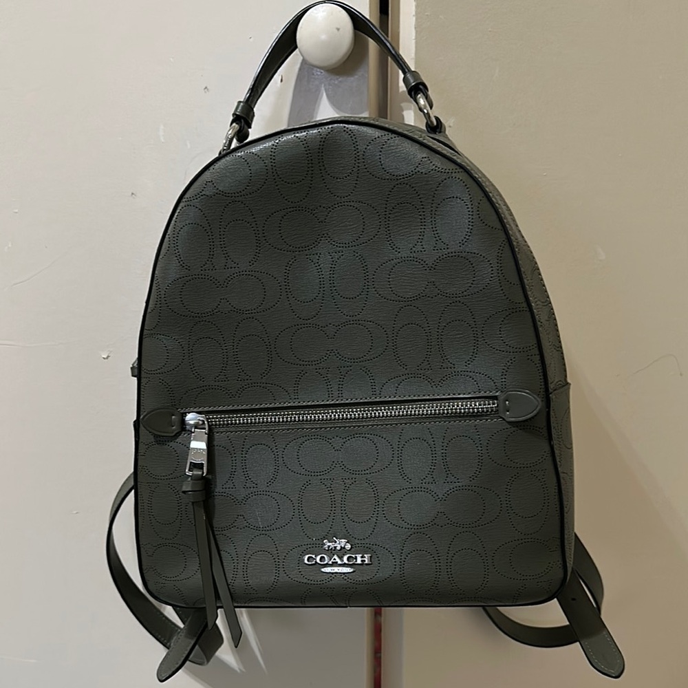Coach Olive Embossed Backpack
